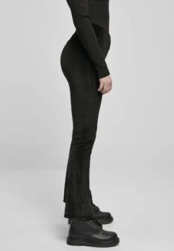 URBAN CLASSICS Ladies High Waist Velvet Boot Cut Leggings - Pantalon Classique - Black -Magasin Général De Mode 041892bbe32b4aeda90d7aa09ed7a383