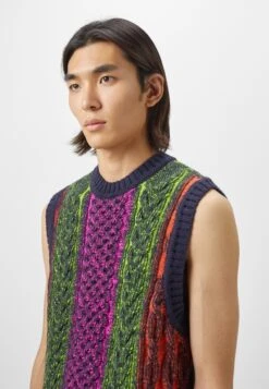 Unisex Neon Plaited Cable Vest - Pullover - Multi -Magasin Général De Mode 06956645c9a843278fa5ef5f72c7641b