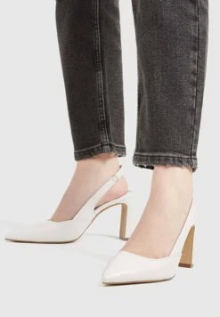 PULL & BEAR Heeled Slingback - Escarpins À Talons Hauts - White