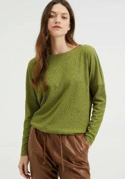 WE FASHION Met Structuur - T-Shirt À Manches Longues - Green