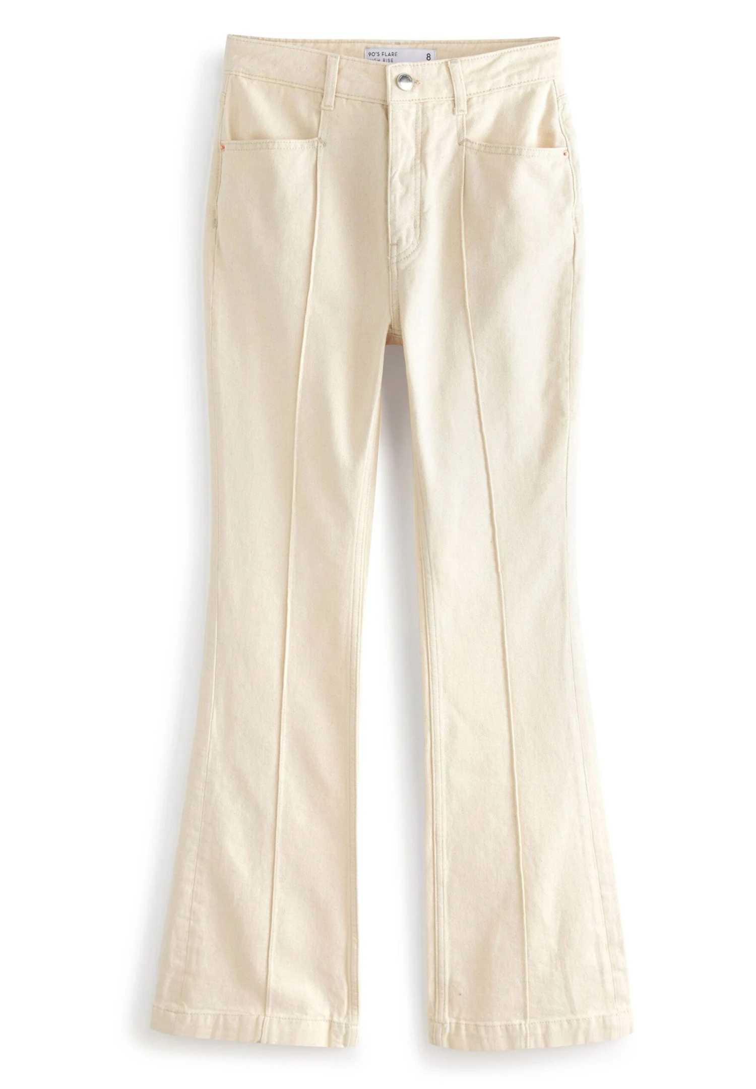 Next Mit Hoher Taille - Jean Bootcut - Ecru Cream Seam Front 6 Next Mit Hoher Taille - Jean Bootcut - Ecru Cream Seam Front – Image 4