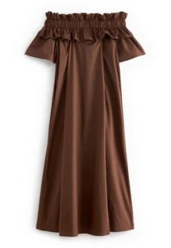 Next Bardot Frill Midi Standard - Robe De Jour - Chocolate Brown -Magasin Général De Mode 0e61120f19334d3c94c38cc041da651c