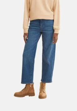 TOM TAILOR Denim Culotte - Jean Droit - Used Dark Stone Blue Denim