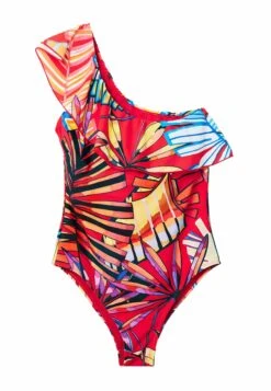Desigual Asymmetric Strap Swimsuit - Maillot De Bain - Orange -Magasin Général De Mode 156840e975264b359231976482599a4b