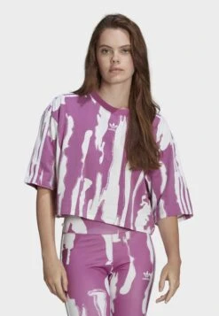 Adidas Originals Thebe Magugu Cropped Tee - T-Shirt Imprimé - Purple