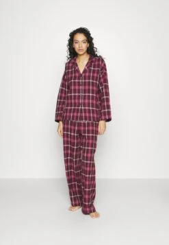 ESPRIT Flannel Check - Pyjama - Bordeaux/Red