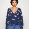 Vero Moda Curve Vmlydia Wrap - Blouse - Navy Blazer/Lana -Magasin Général De Mode 26f497d3944840e3aa1199b2b2beb6d3
