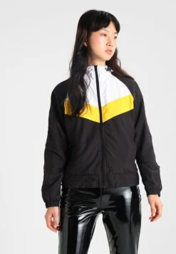 URBAN CLASSICS Three Tone - Veste Coupe-Vent - Black/White/Chrome Yellow