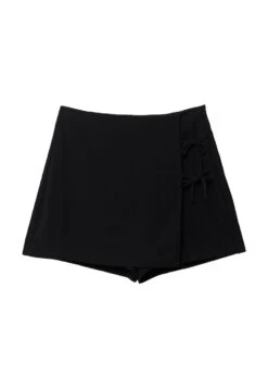 Stradivarius Flowing With Bow Detail - Jupe Portefeuille - Metallic Black -Magasin Général De Mode 2defe7c9de494215814513c3428035fa