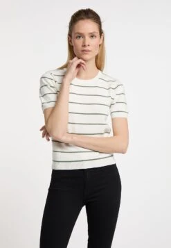 Dreimaster Kurzarm Bridgeport - T-Shirt Imprimé - Wollweiss Grau Melange