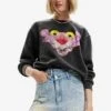 Desigual Distressed Pink Panther - Sweatshirt - Black -Magasin Général De Mode 3862277fb6b54fa8a855a20a927a714b