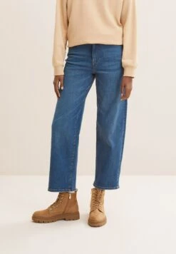 TOM TAILOR Denim Culotte - Jean Droit - Used Dark Stone Blue Denim -Magasin Général De Mode 3b274f2ff13f4e61ad33724a75e51ebb