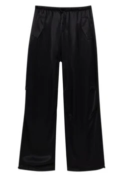PULL & BEAR Satin Parachute - Pantalon Classique - Mottled Black -Magasin Général De Mode 3db3449f4e3b4a4097e53d428c80fef4