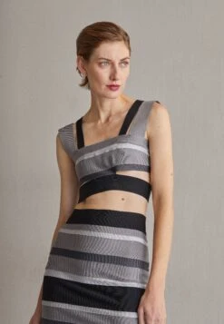 Herve Leger Law Roach Bandage Cutout Crop - Débardeur - Ash