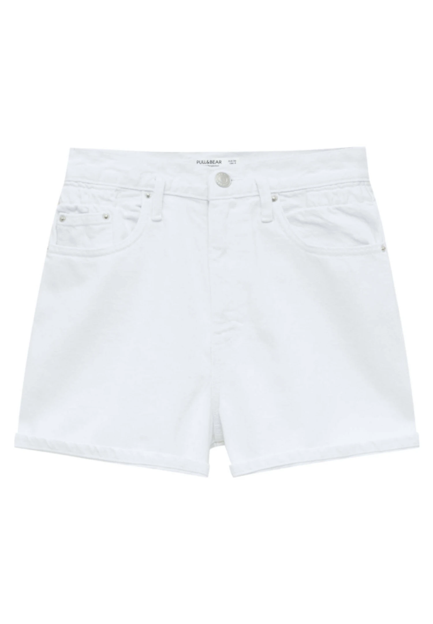 PULL & BEAR High Waist Paperbag - Short En Jean - White 8 PULL & BEAR High Waist Paperbag - Short En Jean - White – Image 6