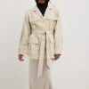 NA-KD Mit Fronttasche - Trench - Light Beige