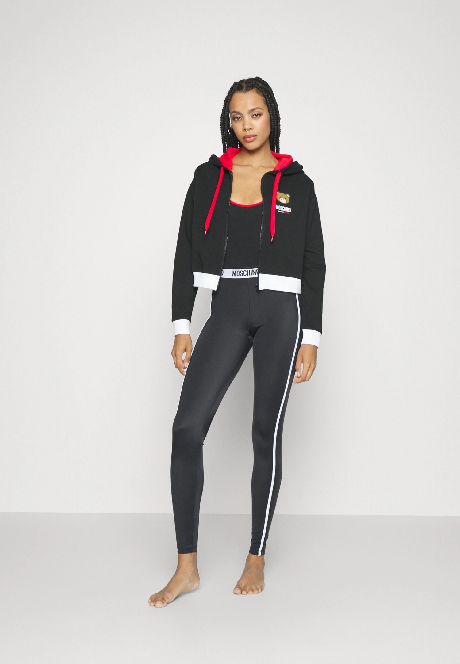 Cropped Zipped Hoodie - Haut De Pyjama - Black 4 Cropped Zipped Hoodie - Haut De Pyjama - Black – Image 2