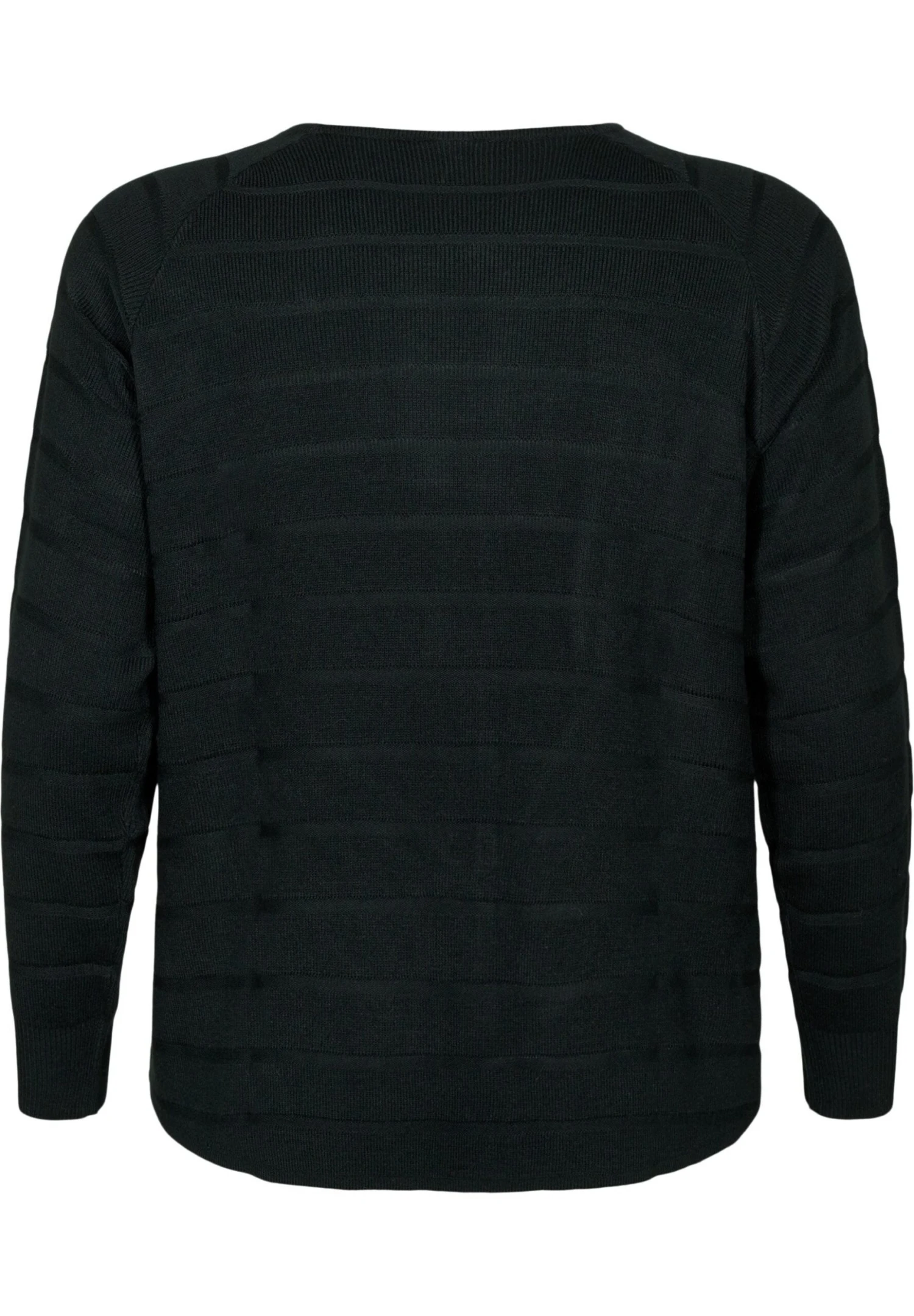 Zizzi With Tone-On-Stripes - Pullover - Black 7 Zizzi With Tone-On-Stripes - Pullover - Black – Image 5