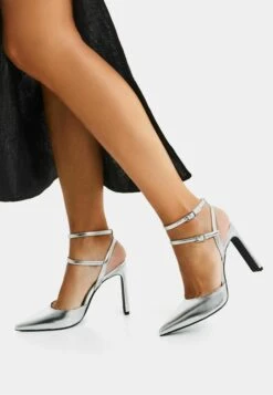 BERSHKA Escarpins À Talons Hauts - Silver Coloured