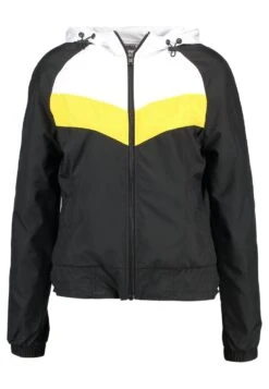 URBAN CLASSICS Three Tone - Veste Coupe-Vent - Black/White/Chrome Yellow -Magasin Général De Mode 587b281bec6148c9aeca4d5c260aac66