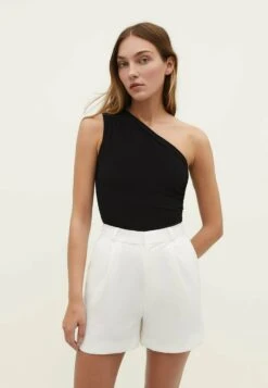 Stradivarius Asymmetric Draped - Débardeur - Black