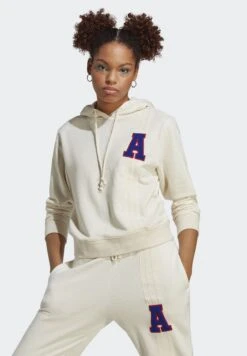 Adidas Originals Varsity Small Logo Hoodie - Sweatshirt - White Mel