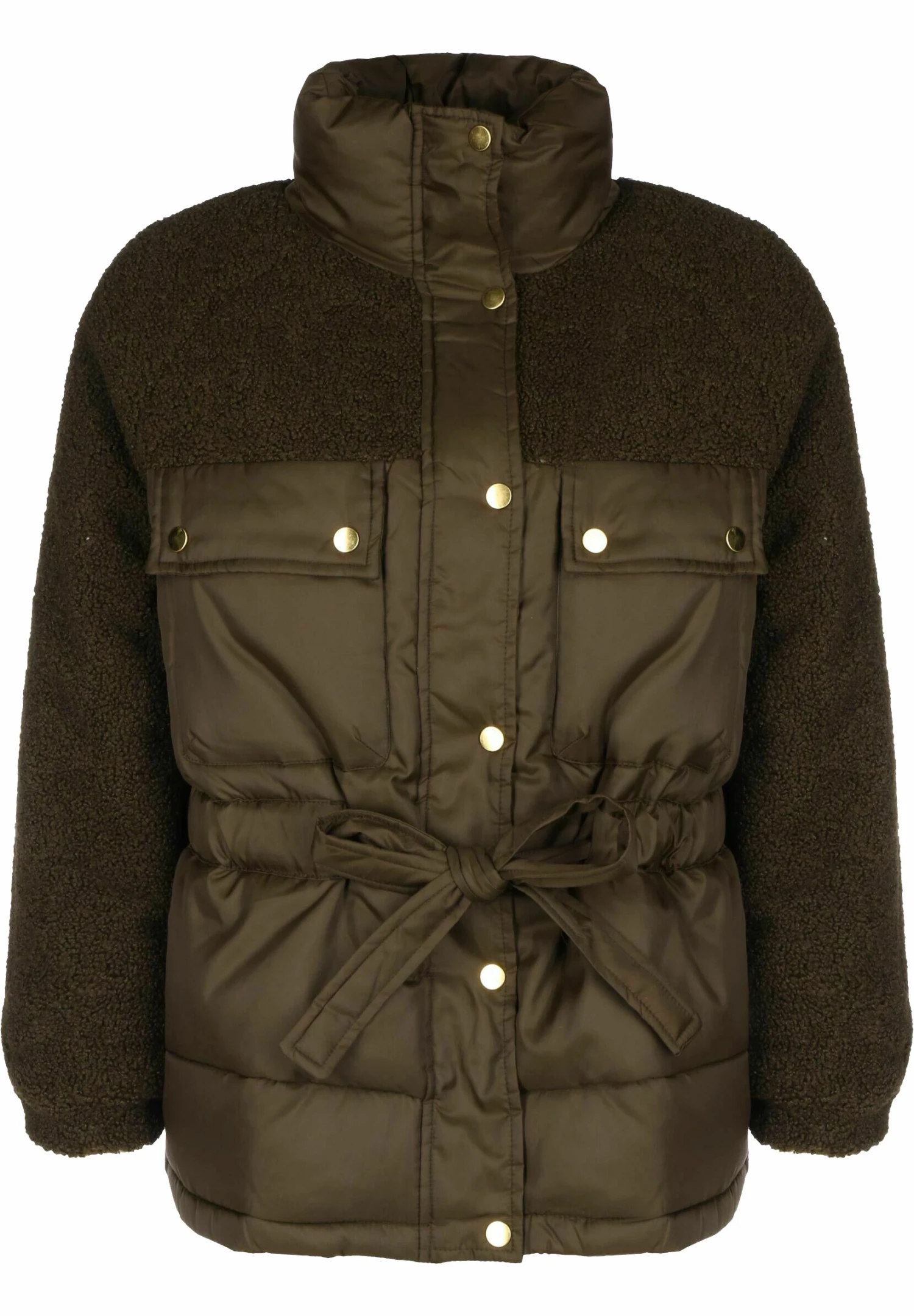 URBAN CLASSICS Sherpa Mix - Veste D'Hiver - Brown 3 URBAN CLASSICS Sherpa Mix - Veste D'Hiver - Brown