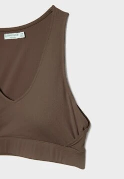 Stradivarius V-Neck - Débardeur - Brown -Magasin Général De Mode 656e5fcde8ff4a34ae5084bccf6aae79