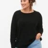 Zizzi With Tone-On-Stripes - Pullover - Black 2 Zizzi With Tone-On-Stripes - Pullover - Black -Magasin Général De Mode 67bf529eb041472a82a1508b8aa29625