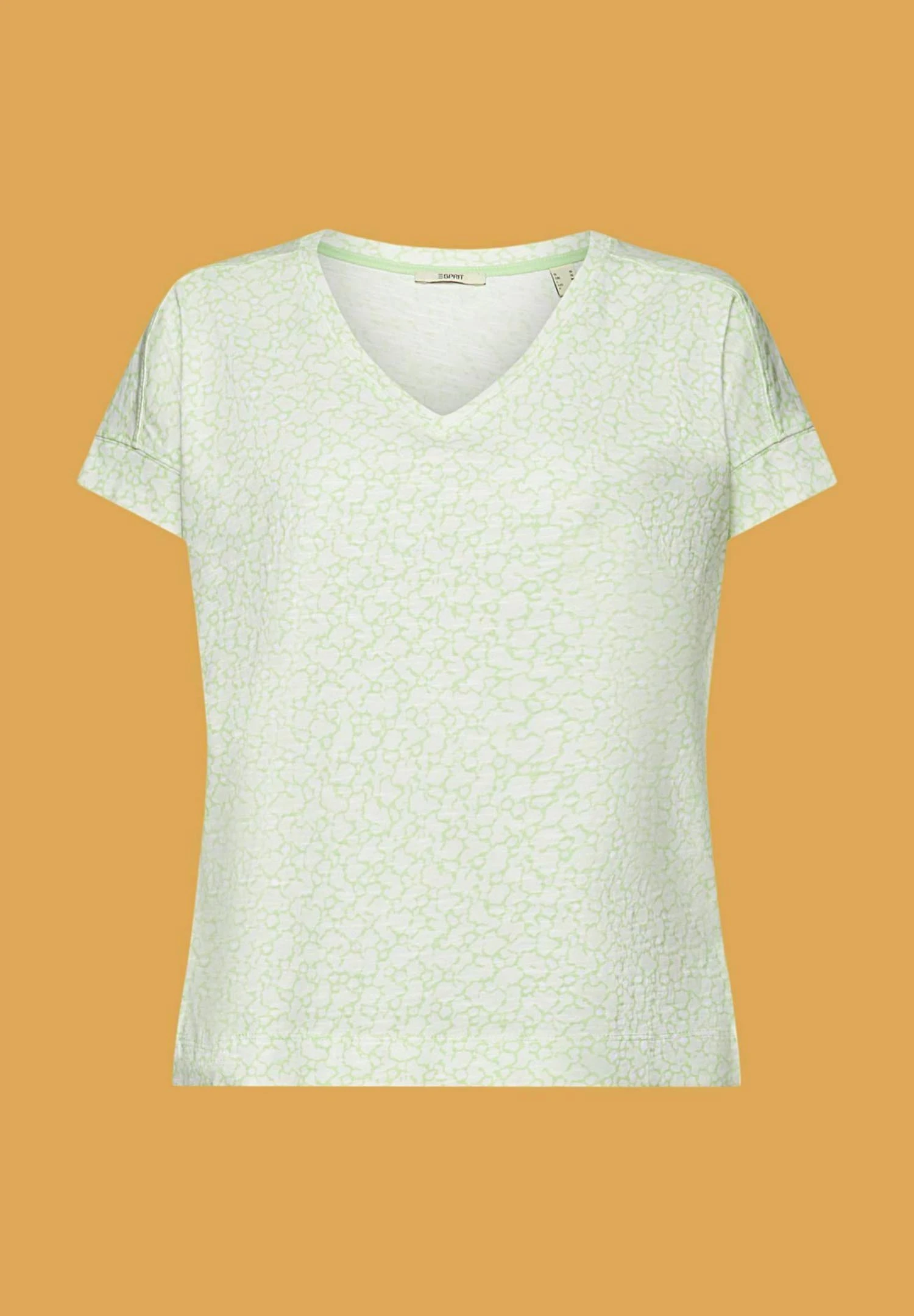 ESPRIT Mit V Ausschnitt Und Allover Muster - T-Shirt Imprimé - Citrus Green 11 ESPRIT Mit V Ausschnitt Und Allover Muster - T-Shirt Imprimé - Citrus Green – Image 9