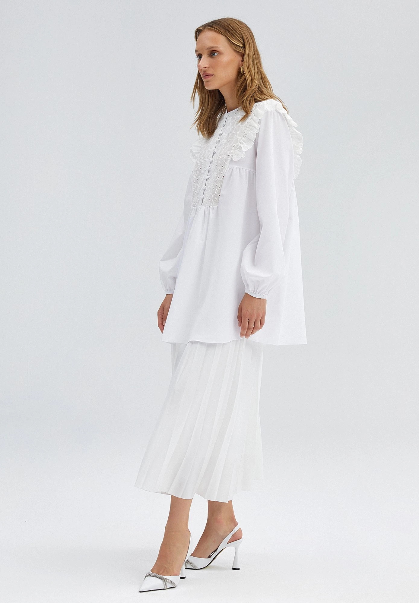 Broderie Frilled - Tunique - White 5 Broderie Frilled - Tunique - White – Image 3