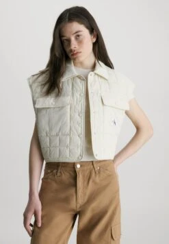 Calvin Klein Jeans Recycled Quilted - Veste Sans Manches - Eggshell