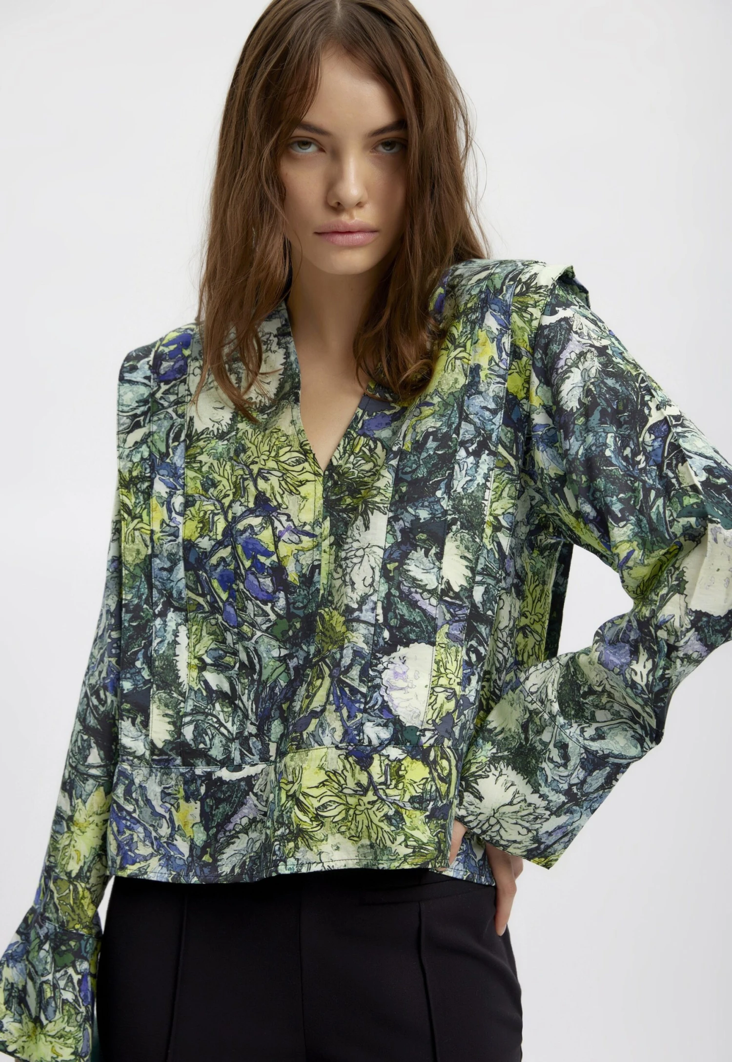 Gestuz Caminegz P Ls - Blouse - Lime Flower 3 Gestuz Caminegz P Ls - Blouse - Lime Flower