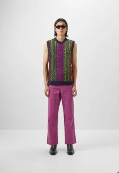 Unisex Neon Plaited Cable Vest - Pullover - Multi -Magasin Général De Mode 95baff3311f540afb24d049b3e86f139