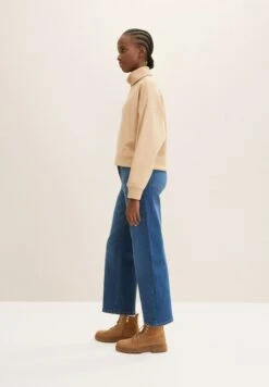 TOM TAILOR Denim Culotte - Jean Droit - Used Dark Stone Blue Denim -Magasin Général De Mode 9678e0313b714f4988ab4b73d98706b6