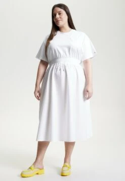 Curve Drawstring Fit And Flare - Robe De Jour - Th Optic White