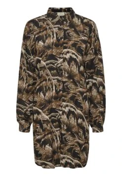 Kaffe Kalena - Robe Chemise - Brown Tones Big Leaf Print -Magasin Général De Mode 97ef37f63f3e4115a13c3e2e8815f742