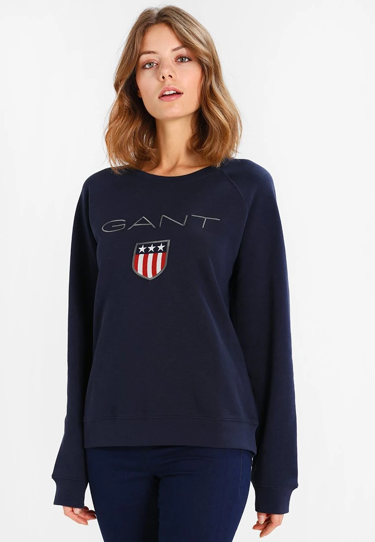 Gant Shield Logo C Neck - Sweatshirt - Evening Blue 3 Gant Shield Logo C Neck - Sweatshirt - Evening Blue