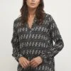 Kaffe Kajalie Bbb - Blouse - Black Sand Graphic