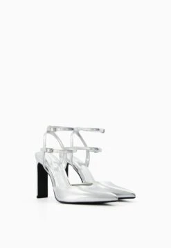 BERSHKA Escarpins À Talons Hauts - Silver Coloured -Magasin Général De Mode b47fc2f5359643549f13f9fda99a646b