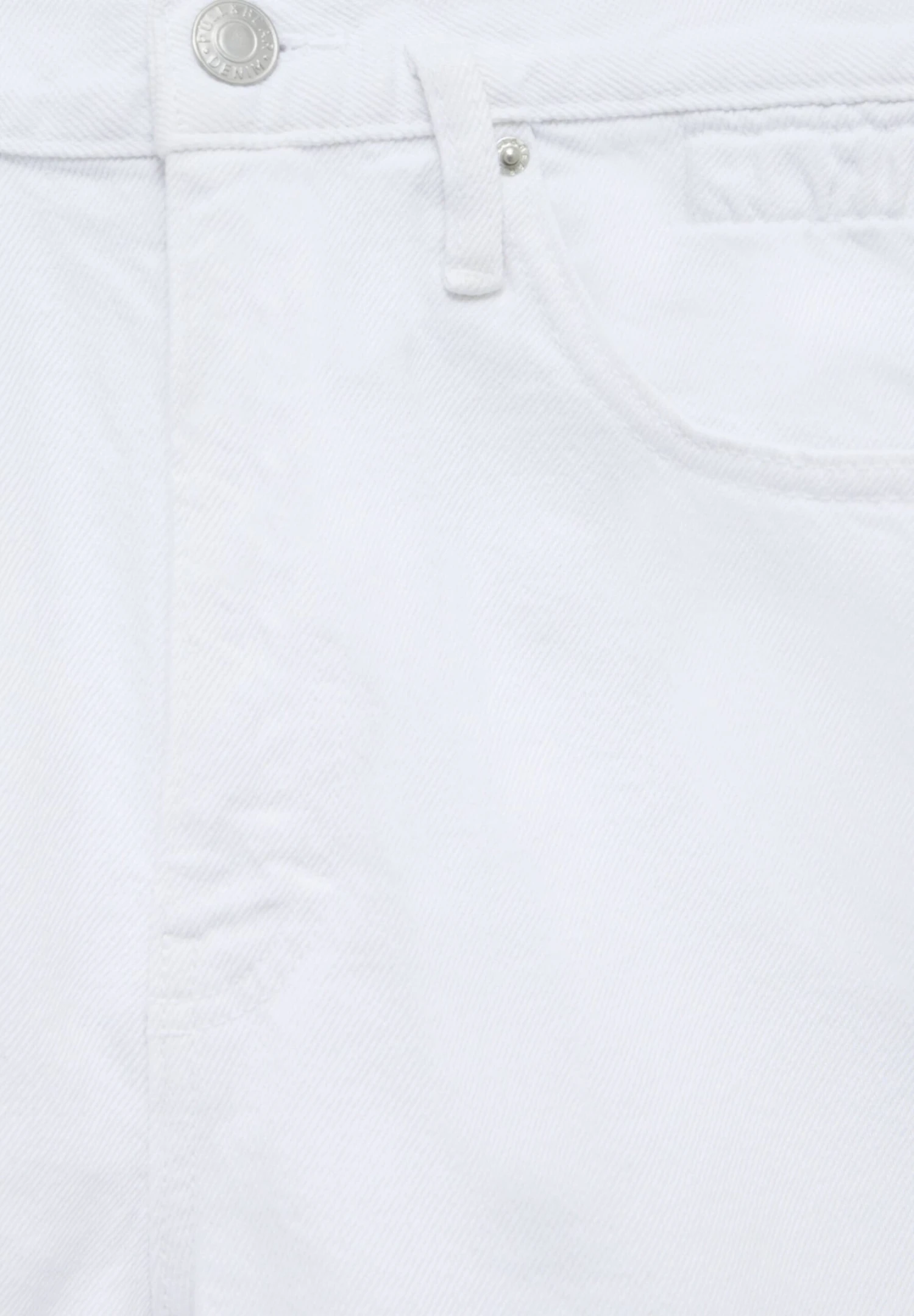 PULL & BEAR High Waist Paperbag - Short En Jean - White 9 PULL & BEAR High Waist Paperbag - Short En Jean - White – Image 7