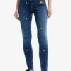 Desigual Flowerkinny Push-Up - Jeans Skinny - Blue -Magasin Général De Mode b9c154a1284b477497921ef9a309559a