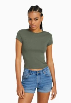 BERSHKA Roll-Up - Short En Jean - Light-Blue Denim -Magasin Général De Mode beee97d7a84d46599aafc66ee1d064af