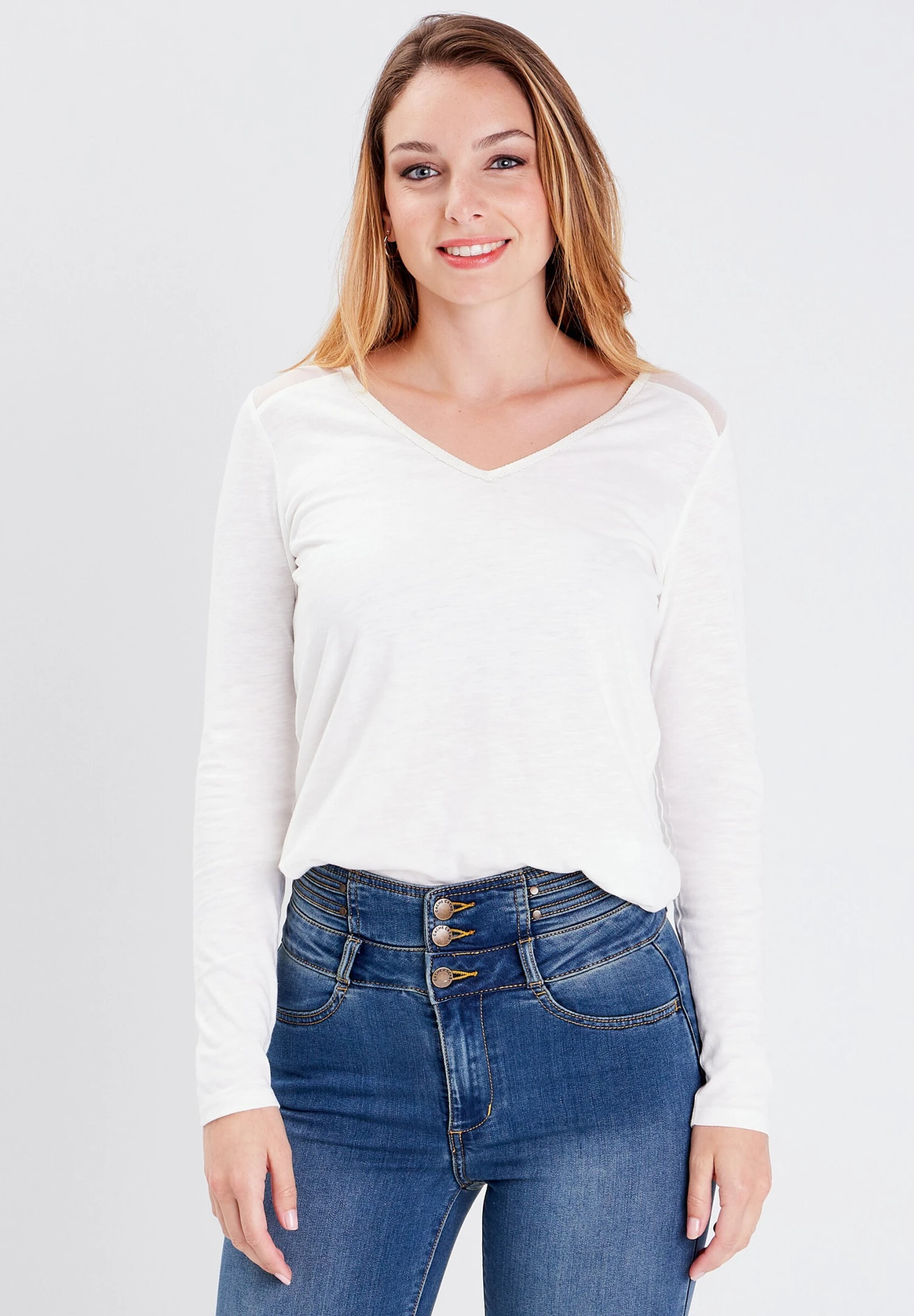 Mit Langen Ärmeln - T-Shirt À Manches Longues - Ivoire 3 Mit Langen Ärmeln - T-Shirt À Manches Longues - Ivoire