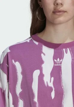 Adidas Originals Thebe Magugu Cropped Tee - T-Shirt Imprimé - Purple -Magasin Général De Mode c554a8ed0e4e447b9cf19b7bb82bf514
