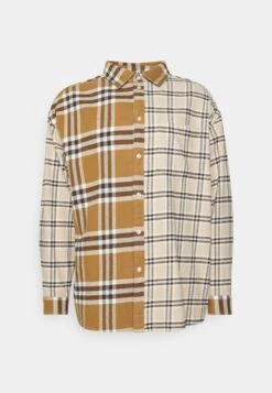 YOURTURN Mash Up Check Genderless - Chemise - Beige -Magasin Général De Mode c58567589ef1430f95d18821e4c0890e
