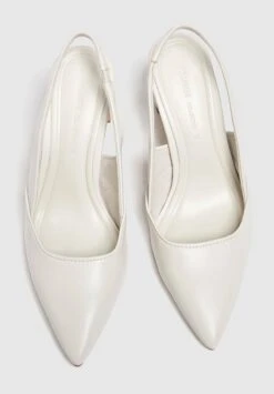 PULL & BEAR Heeled Slingback - Escarpins À Talons Hauts - White -Magasin Général De Mode c667e0d1f9634d6f9ab4c46f611c5123
