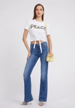 Guess Mit Frontknoten - T-Shirt Imprimé - Weiß -Magasin Général De Mode cb0a25df952641e5a67197522b9f768c