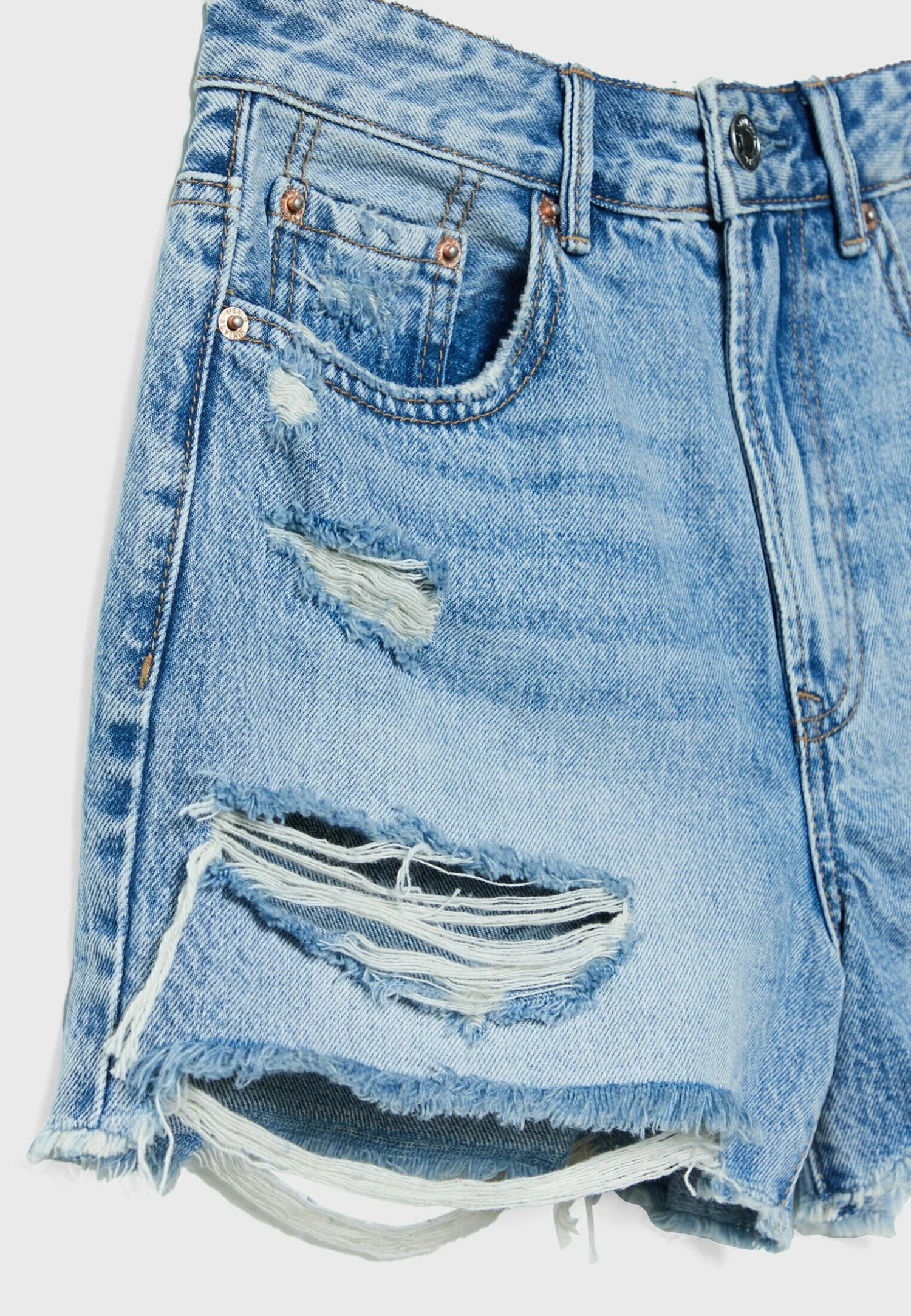 Stradivarius Ripped - Short En Jean - Used Denim 9 Stradivarius Ripped - Short En Jean - Used Denim – Image 7