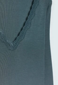 Stradivarius Lace Trim Detail - T-Shirt À Manches Longues - Dark Grey -Magasin Général De Mode cd4791571e6e4081ac87ad370c1e5822